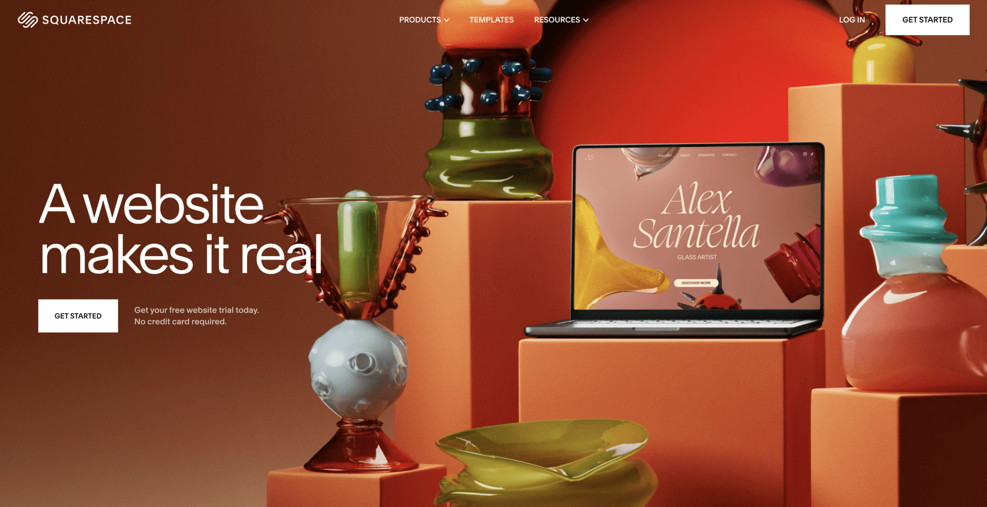 Example of a Squarespace website homepage showing the platform's polished, design-forward template style