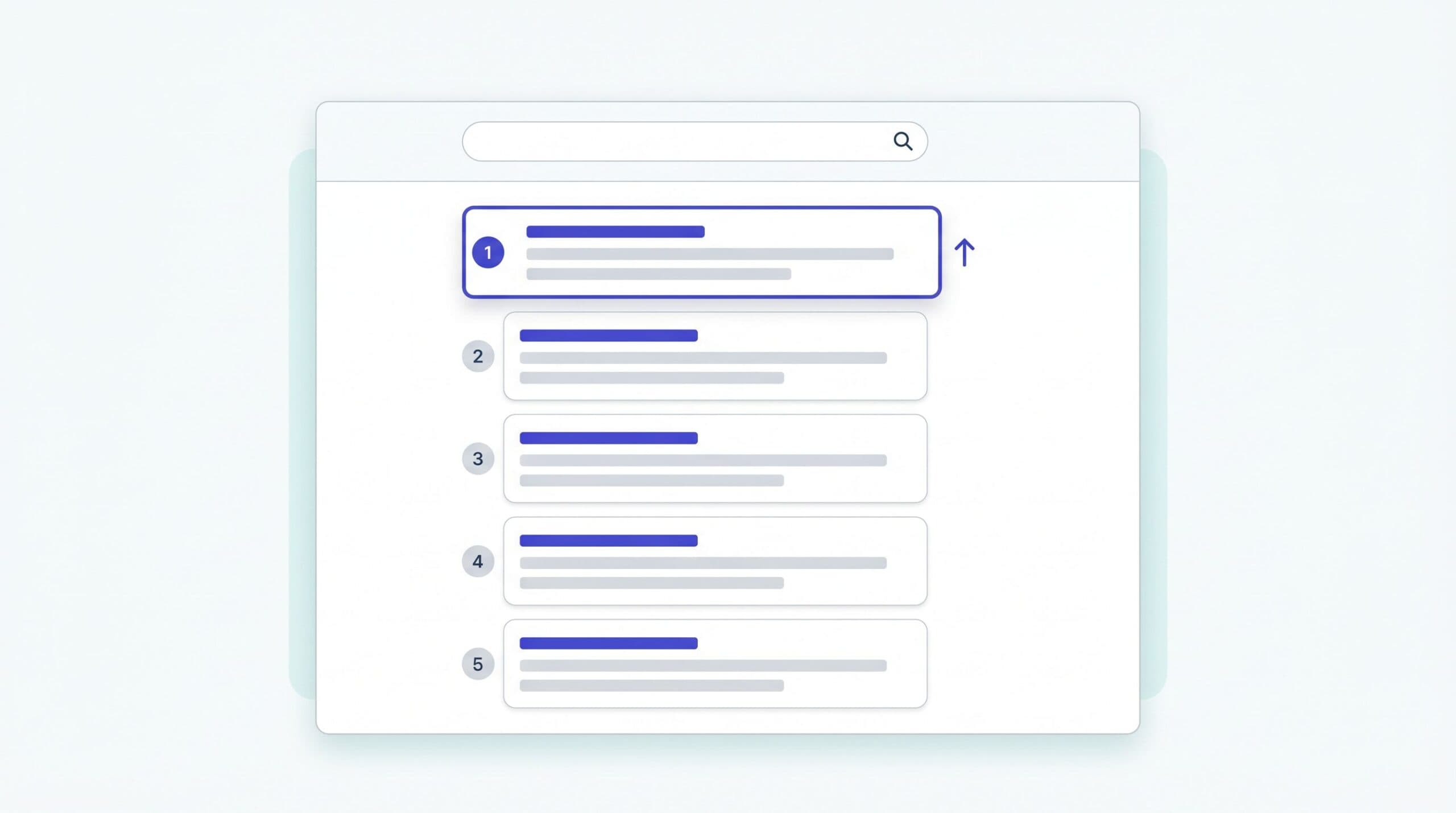A web page rising to the number one position in a list of search results