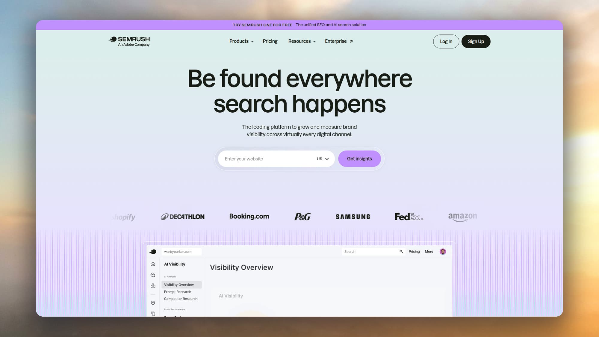 Semrush homepage